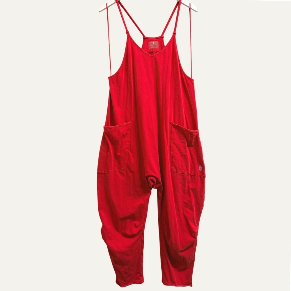 FP Movement Hot Shot Jumpsuit Romper Red Harem Drop Crotch OB1239677 Size Small